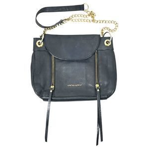 Cynthia Rowley Black Leather Gold Chain Crossbody Purse